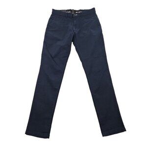 Reserve Essential Chinos Men's 32x32 Navy Blue AOP Straight Leg Slim Fit NEW NWT